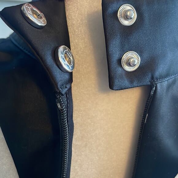 Rotate Faux Leather Sleeveless Mini Dress Mock Neck Size 6 New - Picture 6 of 12